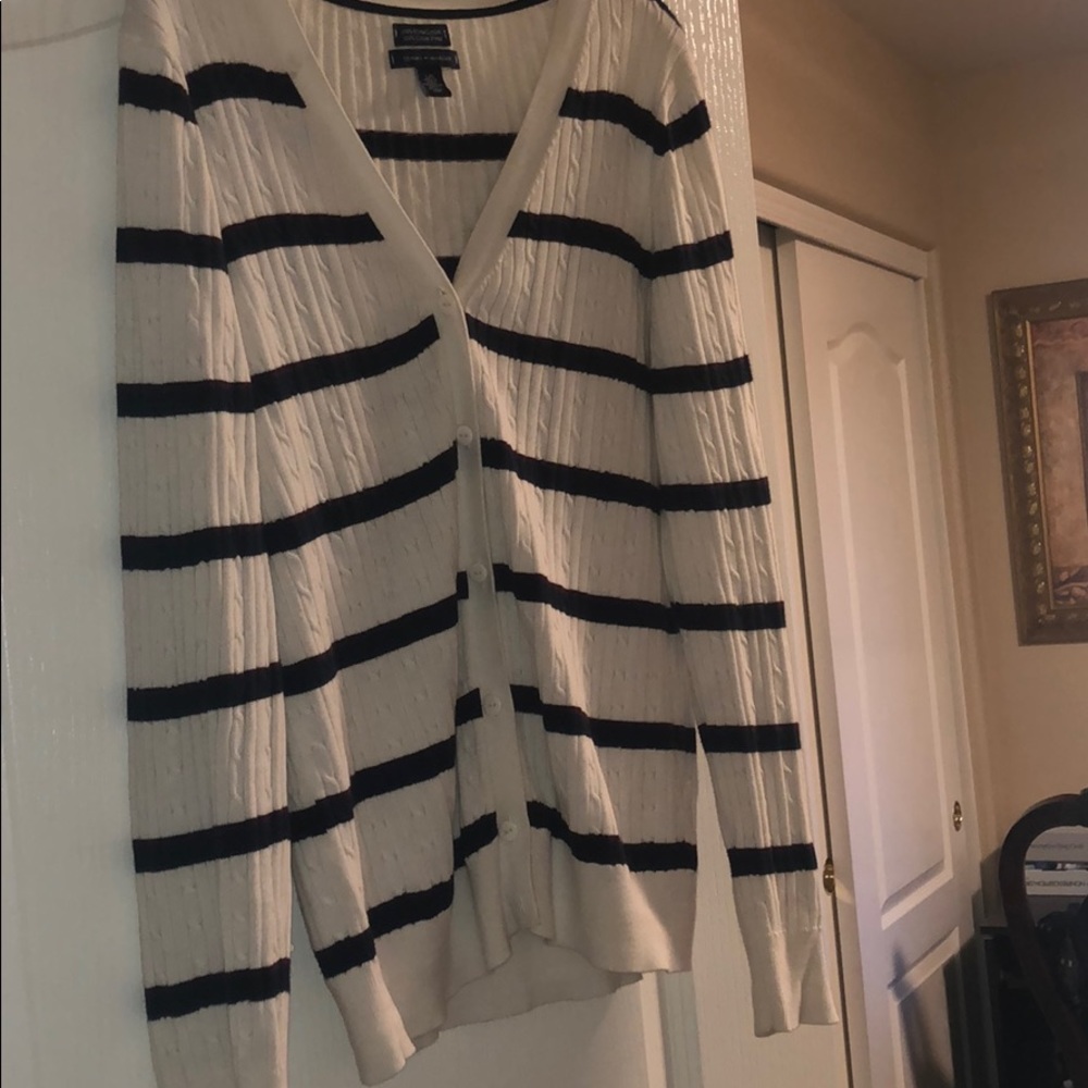 Tommy Hilfiger Striped Cardigan. Size large
